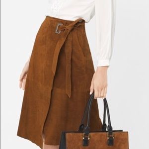 White House Black Market Faux Suede Skirt